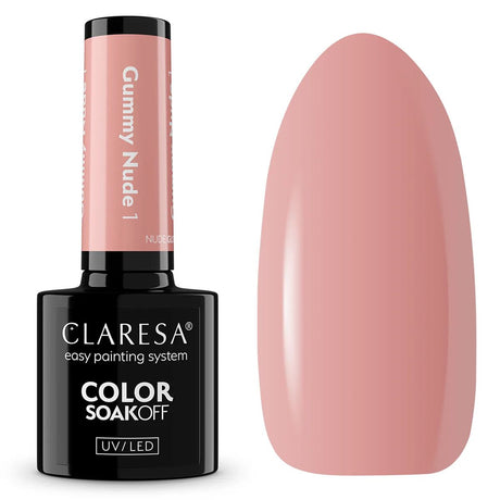 Claresa lakier hybrydowy uv led 5ml nude blask - gummy nude 1