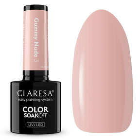 Claresa lakier hybrydowy uv led 5ml nude blask - gummy nude 3