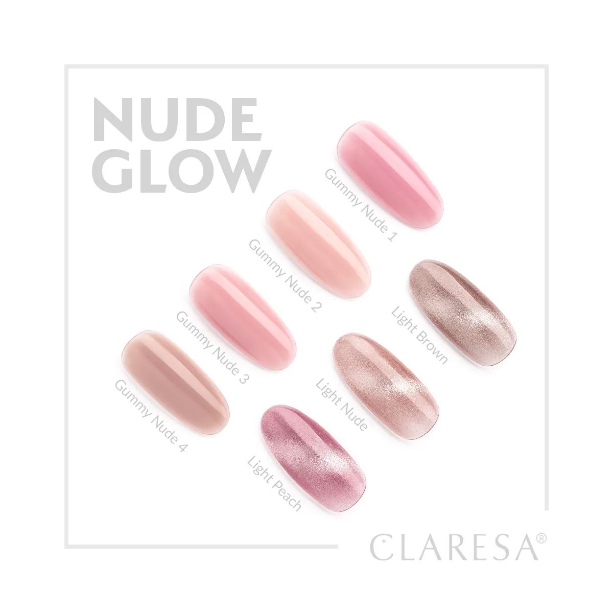 Claresa lakier hybrydowy uv led 5ml nude blask - gummy nude 4