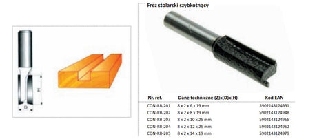 Imp condor houtmolen 8x2x8x19mm 202 sel, geen richting