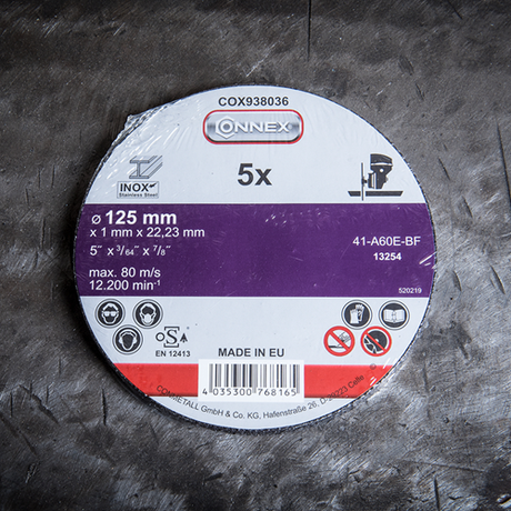 Zestaw Connex 5x tarcza szlifierska ze stali nierdzewnej 125 mm - cox938036