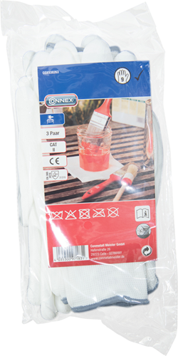 Rękawiczki malarskie Connex białe 3 pary gr09 - cox938263