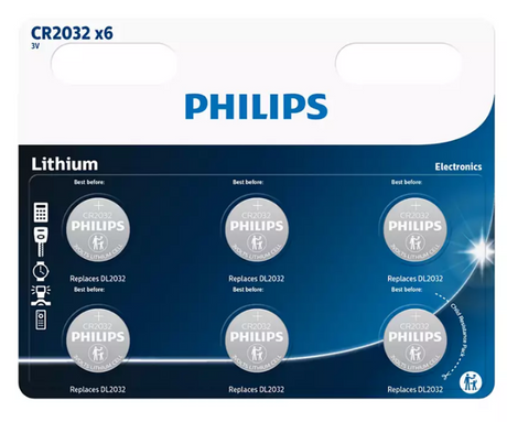 Bateria litowa Varta philips cr2032 3v 6 sztuk na karcie