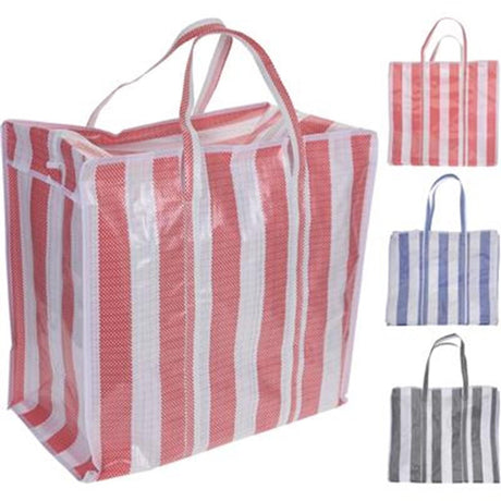 Rozwiązania do przechowywania Torba na zakupy shopper w paski 55x50x30cm, różne kolory
