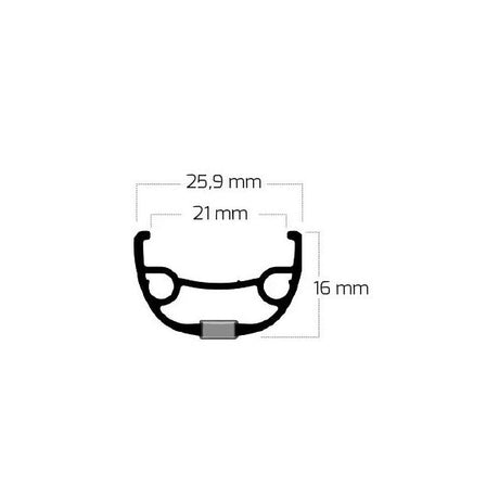 Rimde Rival 21 Disc 28 29 622*21C Aluminium - 32 otwory 14G - Czarny