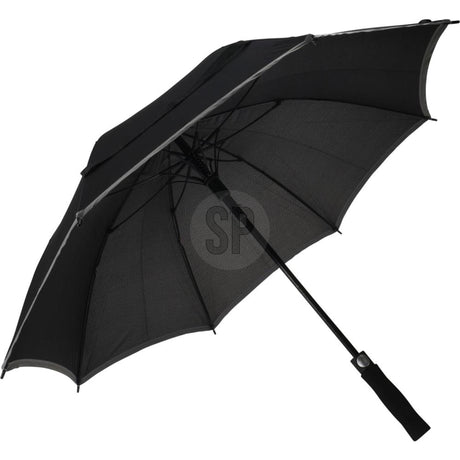 Parasol Pioneer czarny z szarym brzegiem, średnica 104 cm
