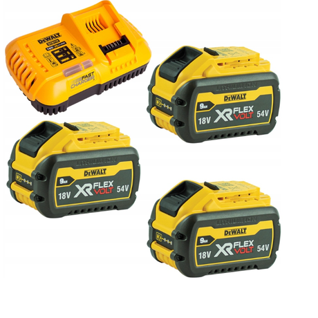 Seria Dewalt flexvolt - zestaw akumulatorów i ładowarek - 54v 18v - 9,0ah - szybkie ładowanie