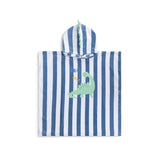 Dino | Niebieskie bawełniane poncho plażowe 65 x 65 cm