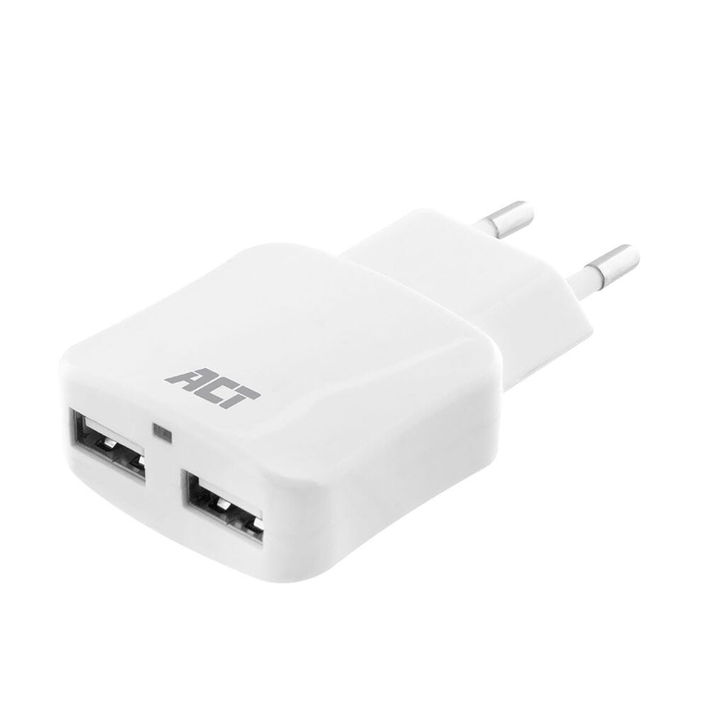 Act USB Charger, 2-Poorts, 2,4a, 12W, IC