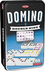 Taktyka domino podwójna dziewiątka – gra planszowa – luksusowa puszka – rozbudowana gra domino z kolorowymi kamieniami – od 7 lat – 2 i więcej graczy