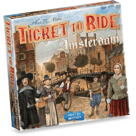Days of Wonder Ticket to Ride Amsterdam – holenderska gra planszowa dla 2 do 4 graczy – szybka gra strategiczna od 8 lat – graj w XVII-wiecznym Amsterdamie