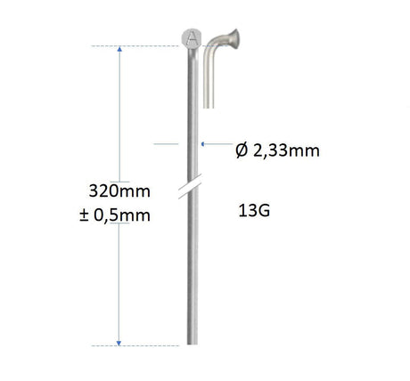 Spaken Alpina 13G (2,34) stal nierdzewna bez drutu | 320 mm | P144