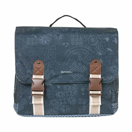 Basil Bohème podwójna torba rowerowa - zielony, woda - w systemie 35L, system MIK