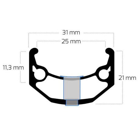 Felga Ryde zac big bull 28 29 622 x 25c aluminiowa - 36 otworów 14g - czarna szlifowana