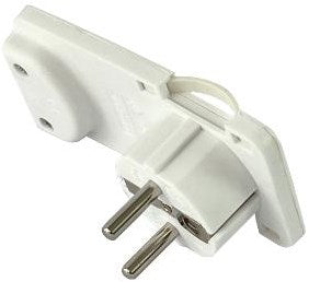Wtyczka uziemiona Enzo EDM, kątowa, płaska, biała - 6141350