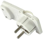 Wtyczka uziemiona Enzo EDM, kątowa, płaska, biała - 6141350