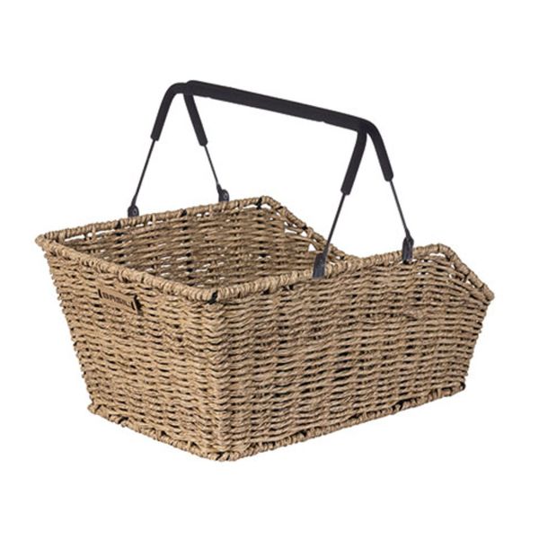 Basil Cento Rattan wyglądają na koszyk multi -rowerowy - z tyłu - jasnobrązowy