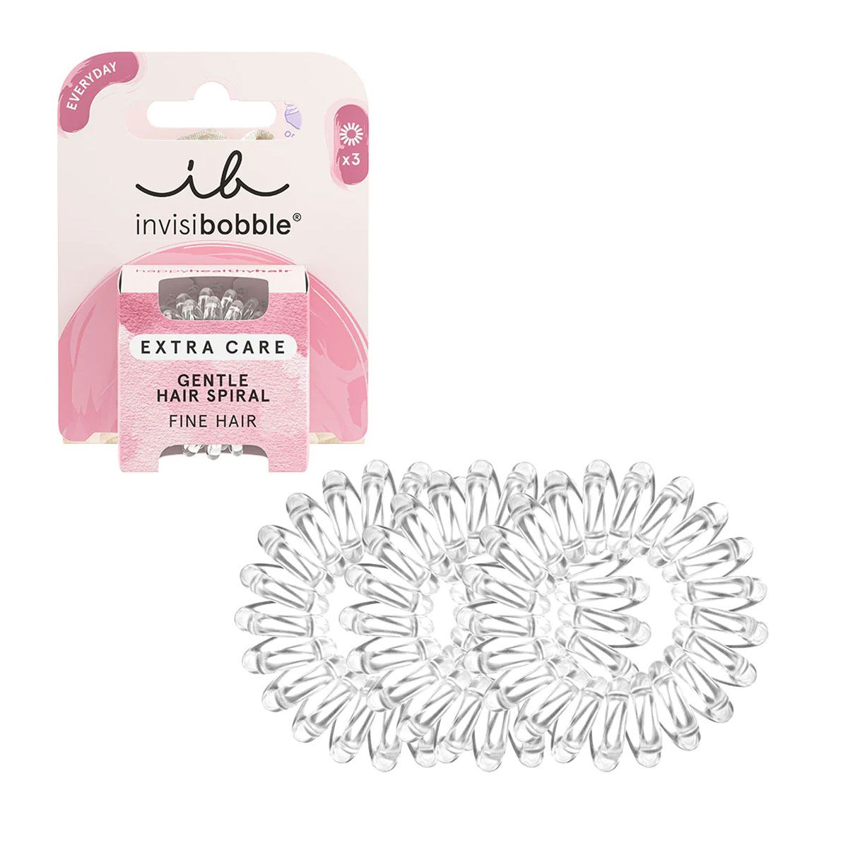 Invisibobble Extra Care Delikatne, krystalicznie czyste, 3 sztuki