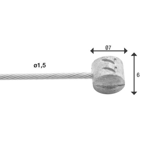 Linka hamulca Elvedes slick stal nierdzewna 2000 mm ø 1,5 mm (100x)