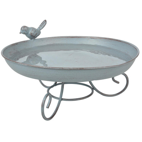 Poidełko dla ptaków Esschert o wymiarach 22 cm x 12 cm metalicznie szare