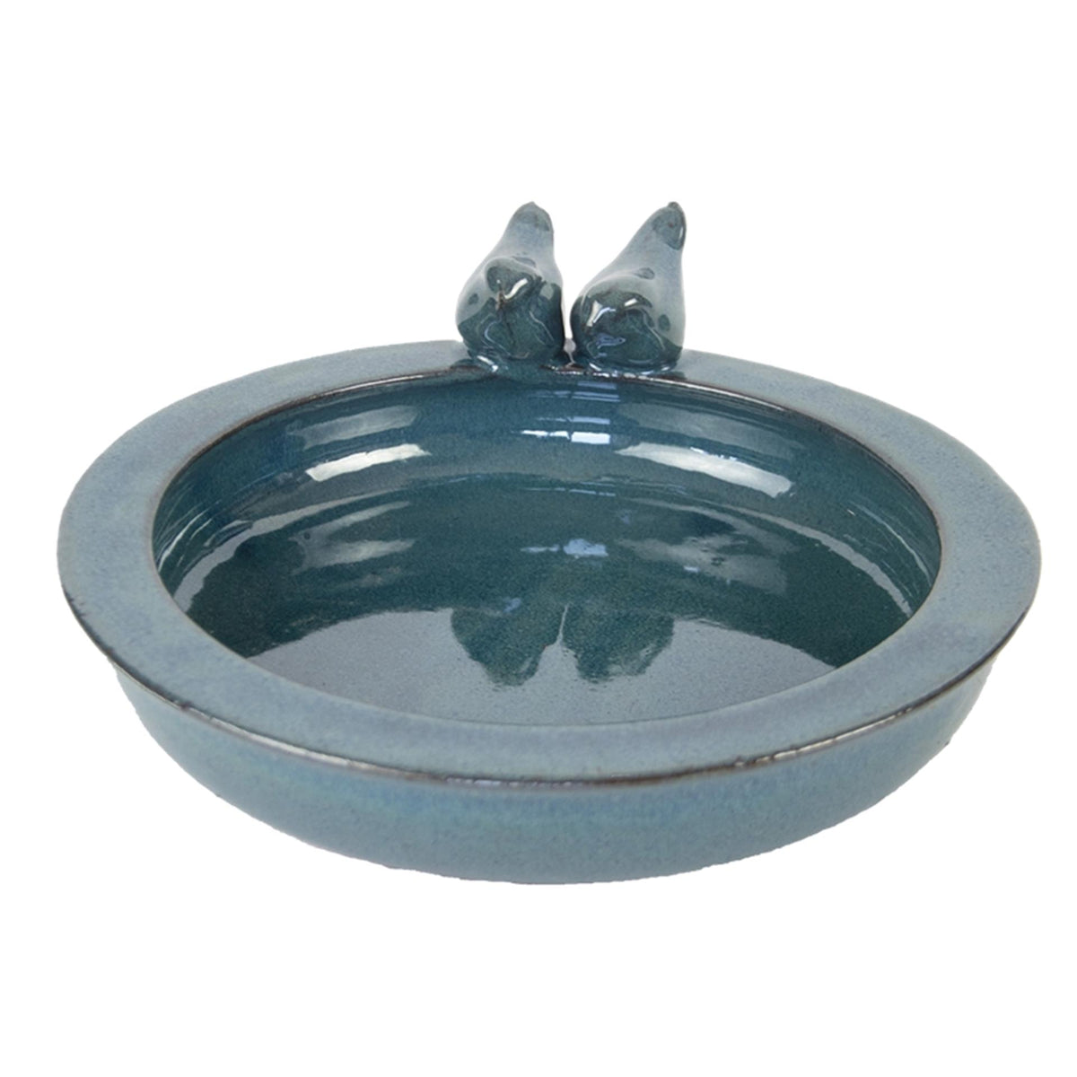 Ceramiczny okrągły poidełko dla ptaków firmy Esschert w kolorze benzyny