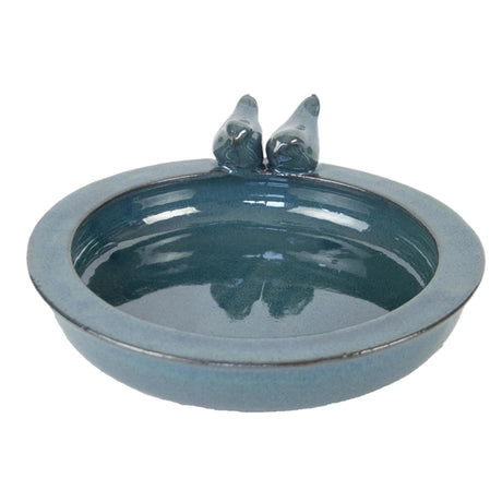 Ceramiczny okrągły poidełko dla ptaków firmy Esschert w kolorze benzyny