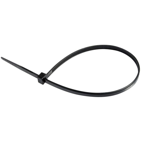 Opaski krawatowe 200 x 3,6mm (100 sztuk) - czarne