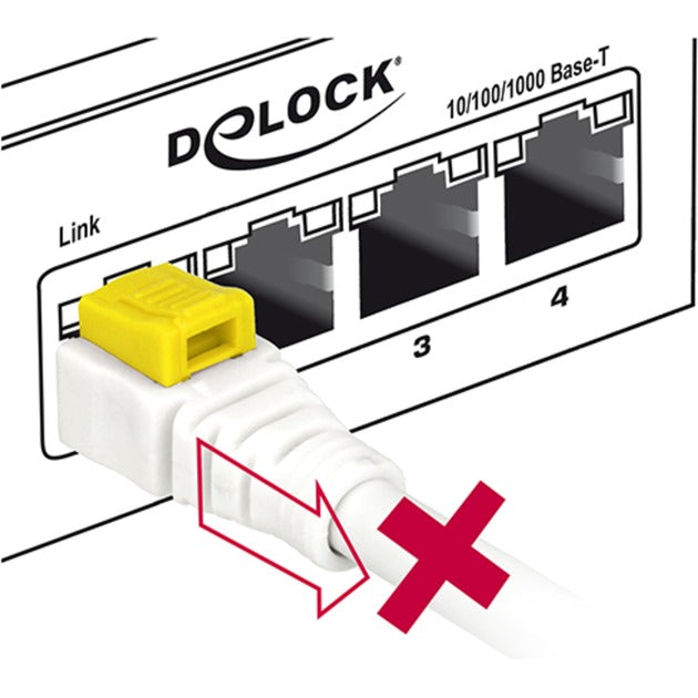 Delock kabel krosowy rj-45 bezpieczny kat.6a (biały, 85332, 2 metry)