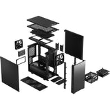 Konstrukcja fraktalna definiuje 7 mini czarną, solidną obudowę midi tower (czarna | 4x USB-A | 1x USB-C)