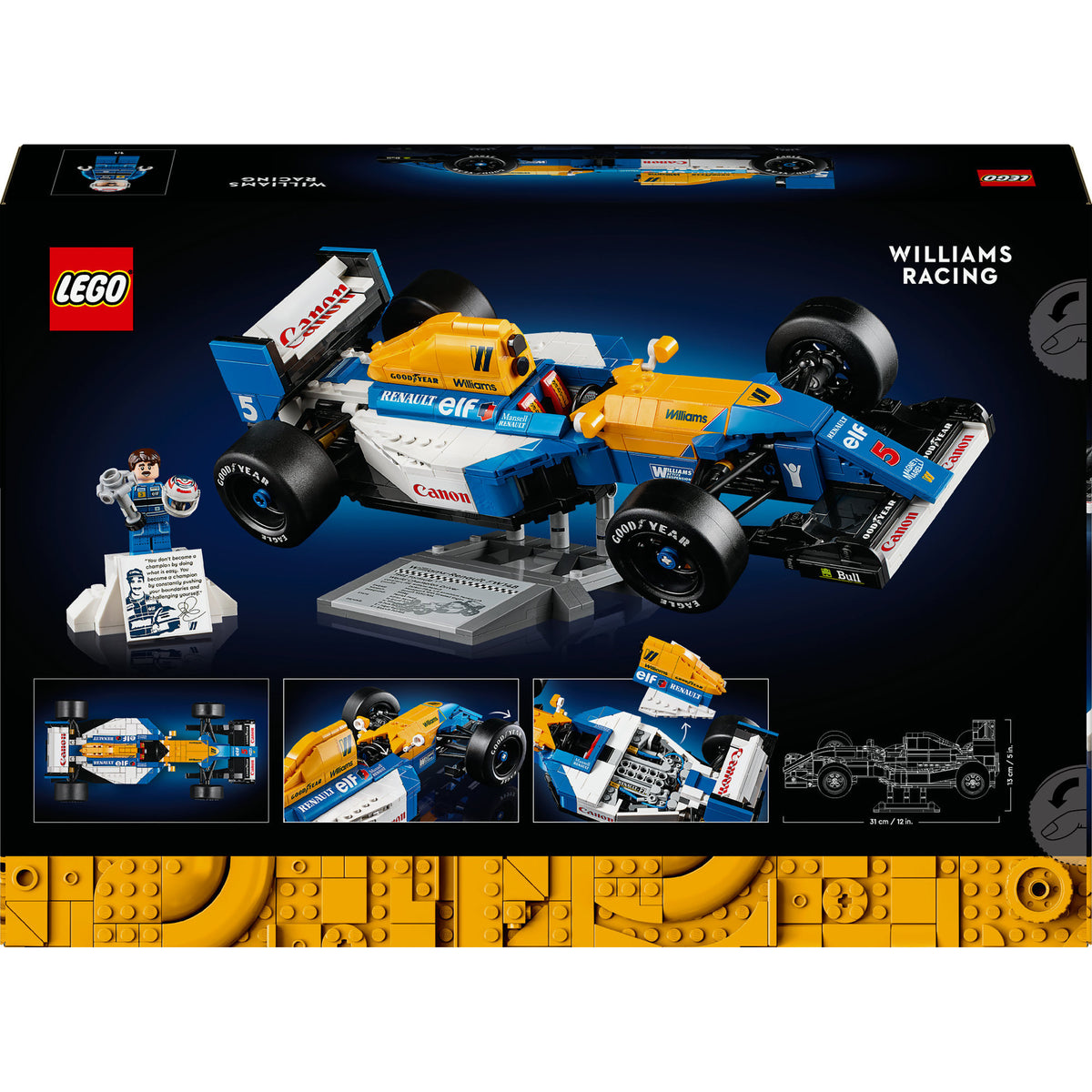 Lego ikony Williams Racing Fw14b i samochód Formuły 1 Nigela Mansella - 10353