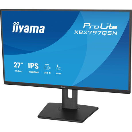 Monitor Iiyama prolite xb2797qsn-b1 27 (czarny, 75 Hz, HDMI, DisplayPort, USB-C, LAN, audio)