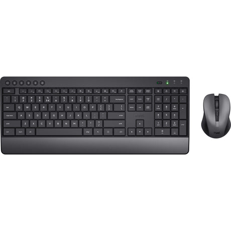 Zaufaj bezprzewodowemu zestawowi klawiatury i myszy Trezo Comfort na komputer stacjonarny (czarny, układ US (QWERTY), 100%)