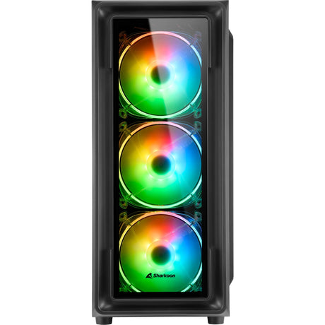 Obudowa midi tower Sharkoon tk4 rgb (czarna | 4x usb-a | rgb | szkło hartowane)