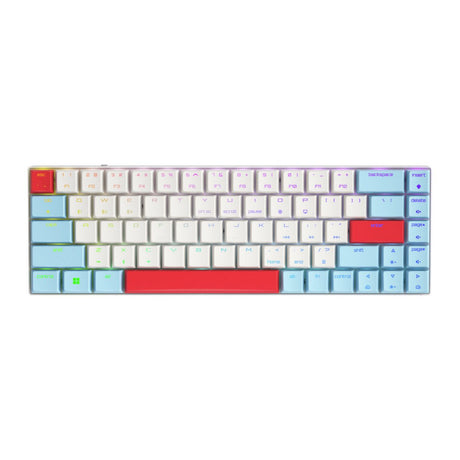 Kompaktowa bezprzewodowa klawiatura mechaniczna RGB Cherry MX-LP 2.1 (biała, układ US (QWERTY), prędkość niskoprofilowa MX, 65%, RGB, nasadki klawiszy ABS, 2,4 GHz | Bluetooth 5.2 | USB-C)
