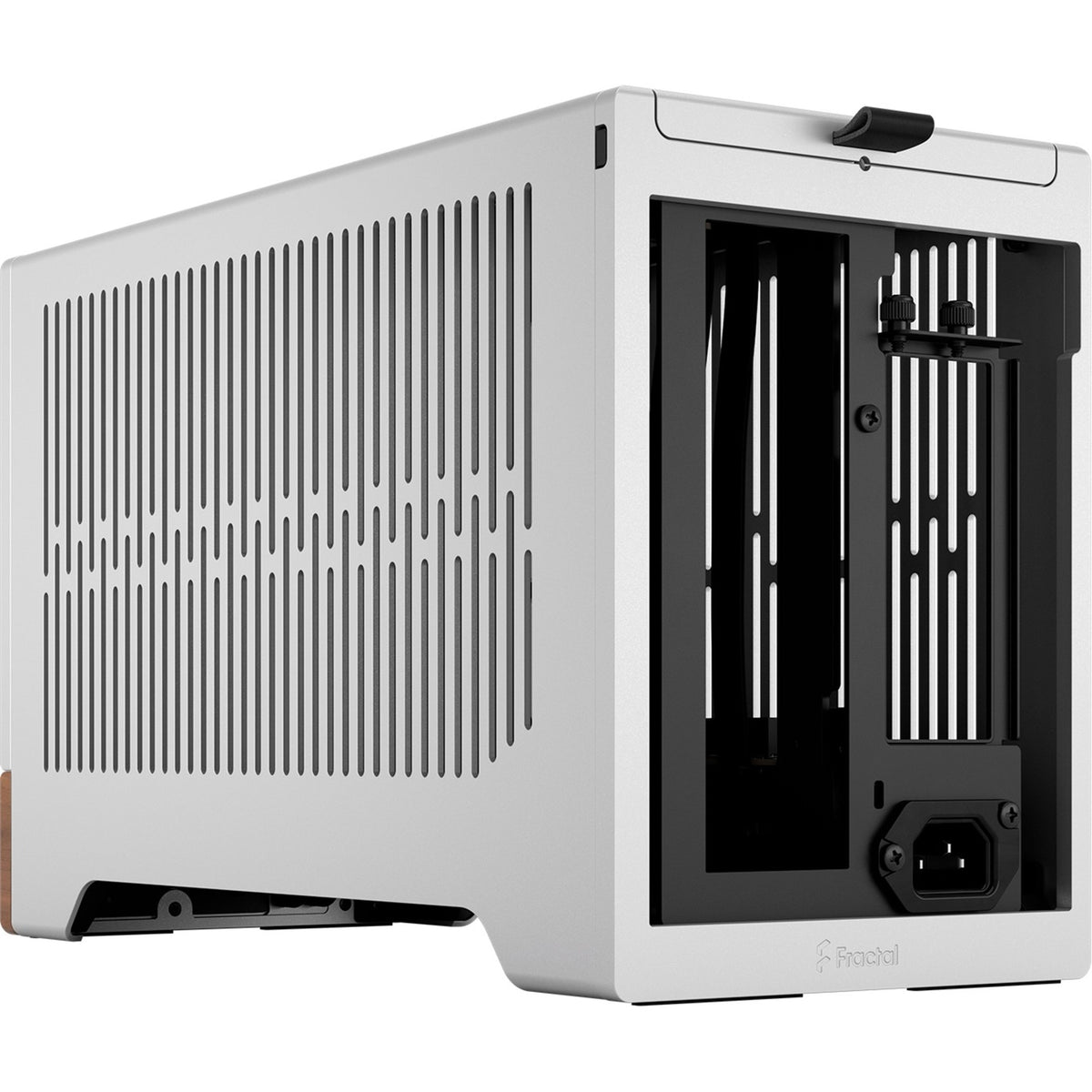 Obudowa mini tower w stylu Fractal (srebrny kolor drewna | 1x USB-A | 1x USB-C)