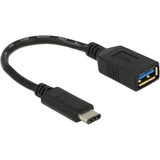 Delock superspeed USB-C 3.1, gen 1 męski > adapter żeński USB-A (czarny, 0,15 m)