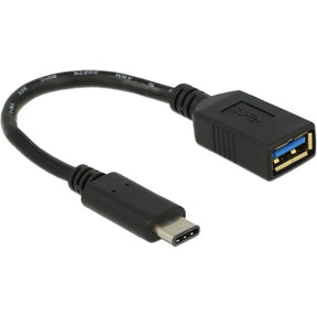 Delock superspeed USB-C 3.1, gen 1 męski > adapter żeński USB-A (czarny, 0,15 m)
