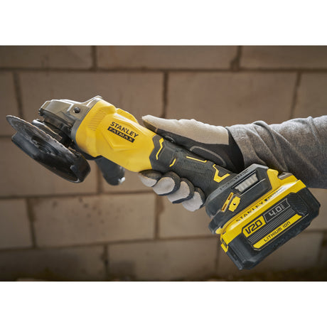 Szlifierka kątowa Stanley Fatmax v20 18 V 125 mm (czarno-żółta, akumulator i ładowarka w zestawie, z walizką)