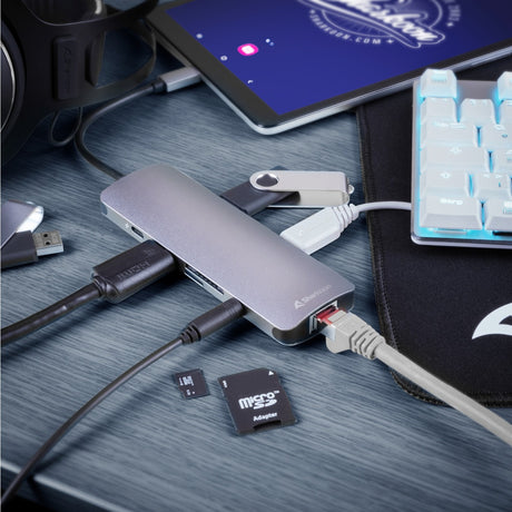Stacja dokująca Sharkoon USB 3.0 Type C Combo Adapter (ciemnoszara)