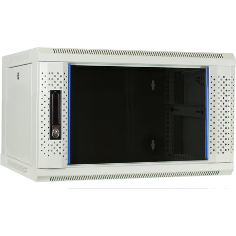Szafka ścienna DSi 6u biała ze szklanymi drzwiami - szafa serwerowa ds6406w (biała, 600 x 450 x 368 mm)