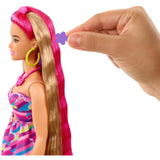 Lalka Barbie z całkowicie włosowymi włosami