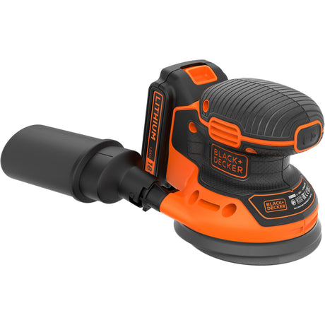 Szlifierka mimośrodowa akumulatorowa Black+decker bdcros18 18 V (czarno-pomarańczowa, torba do przechowywania, ładowarka i akumulator w zestawie)