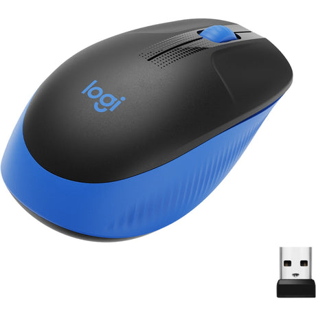 Pełnowymiarowa mysz bezprzewodowa Logitech m190 (niebieska, 1000 dpi)