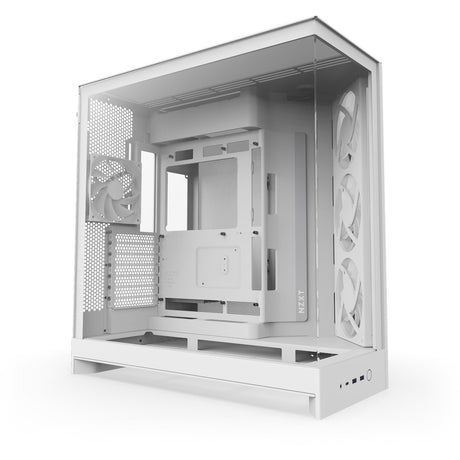 Obudowa midi tower Nzxt h9 flow rgb (biała (matowa) | 2x usb-a | 1x usb-c | rgb | szkło hartowane)
