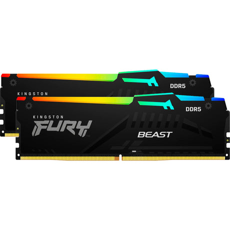 Kingston Fury Beast RGB 64 GB DDR5-6000 (2x 32 GB) RAM (czarny, KF560C30bbeak2-64, XMP 3.0, Expo 1.1)