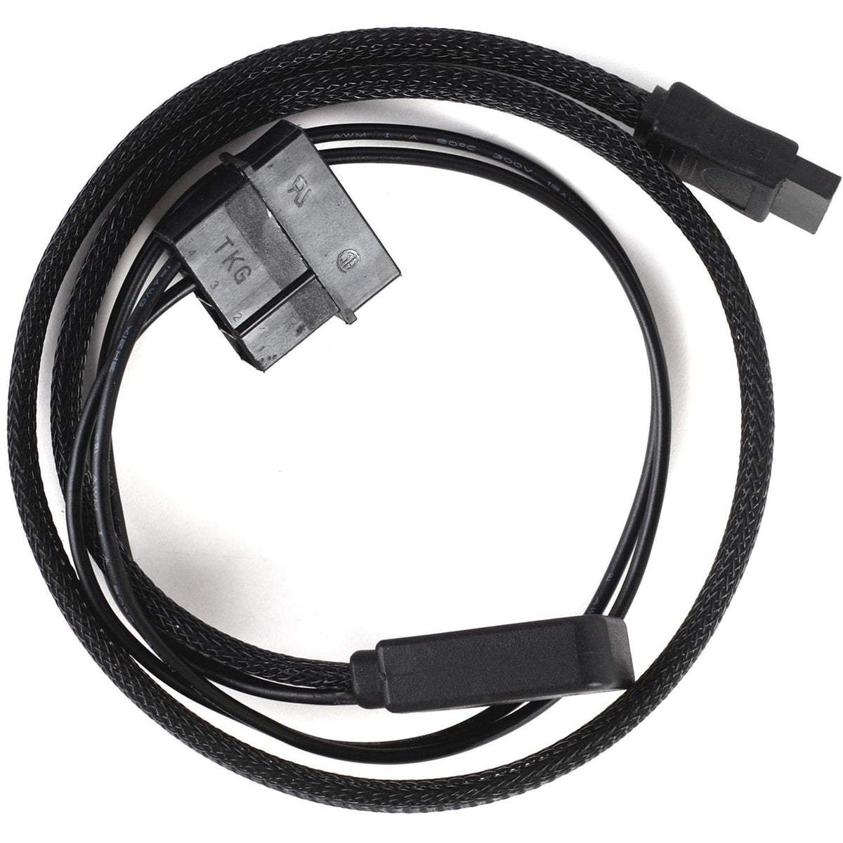Kabel do transmisji danych Silverstone slim sata 2 w 1 + zasilacz (czarny, cp10)
