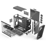 Fractal design torrent grey tg jasna odcień obudowy midi tower (szary | 2x USB-A | 1x USB-C | szkło hartowane)