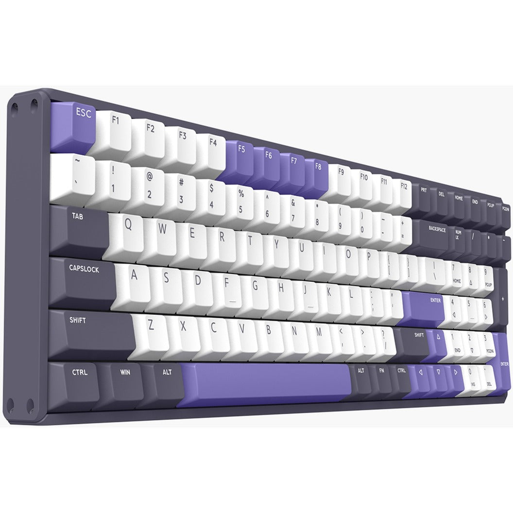 Bezprzewodowa klawiatura mechaniczna Iqunix F97 lavandin (lawendowy, układ amerykański (qwerty), wiśniowy mx cichy czerwony, 96%, diody rgb, możliwość wymiany podczas pracy, pbt, 2,4 GHz | bluetooth 5.1 | usb-c)