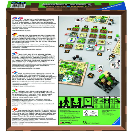 Gra planszowa Ravensburger Minecraft Builders Biomes (wielojęzyczna, 2–4 graczy, 30–60 minut, od 10 lat)