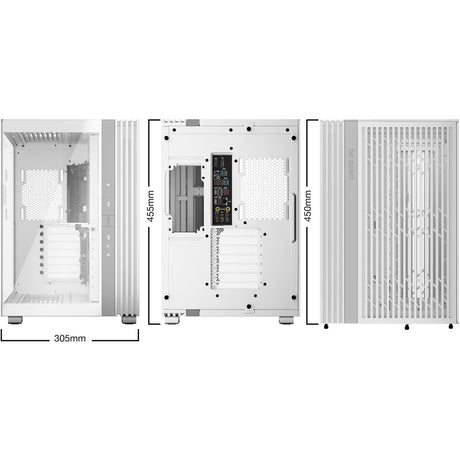Bądź cicho! podstawa świetlna 600 dx obudowa midi tower (biała | 2x USB-A | 1x USB-C | RGB | szkło hartowane)